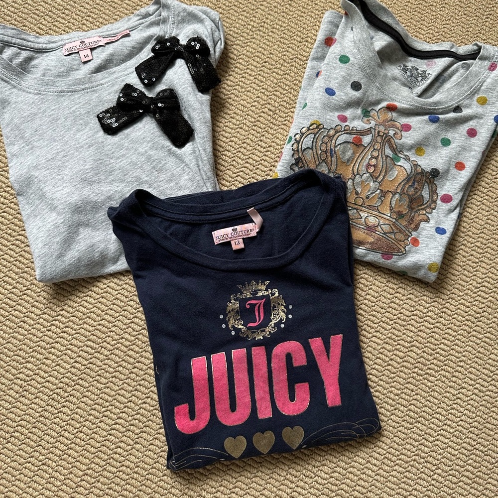 Juicy Couture Navy, Gray, and Multicolor Tees